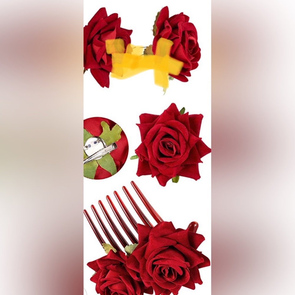 4pcs roses fancy clip.Bridal floral hair accessories.